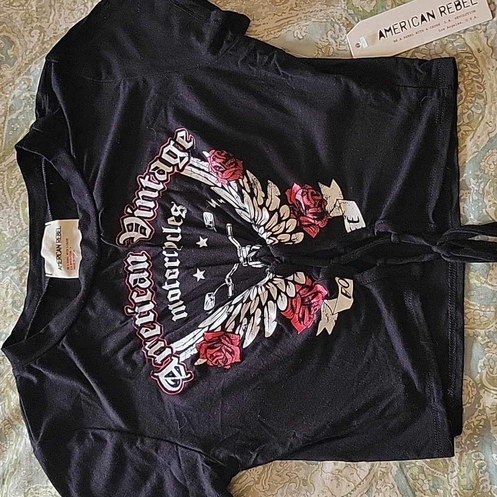 AMERICAN REBEL Biker Crop Top - Picture 4 of 8